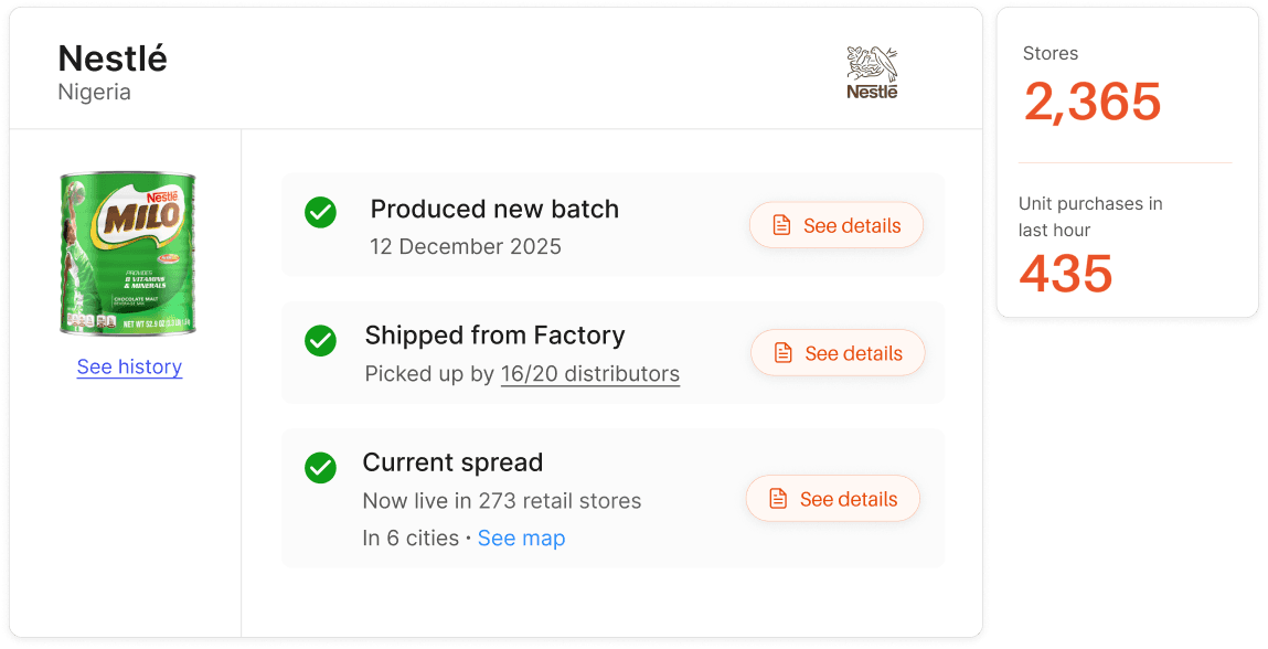 Complete product visibility across your supply chain